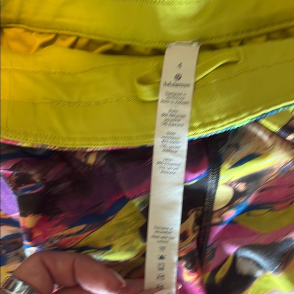 lululemon athletica Pink and Yellow Athletic Shorts - Picture 2 of 3